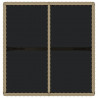 Mesa de jardim 109x107x74 cm vime PE e vidro bege 3