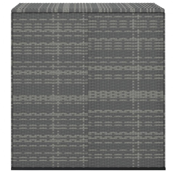 Baúl de cojines para jardín de ratán PE gris 100x49x103.5 cm M 2