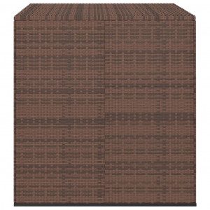 Baúl de cojines para jardín de ratán PE marrón 100x97.5x104 cm H