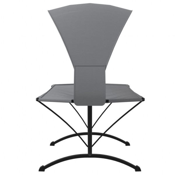 Tumbona de jardín con dosel de acero y tela oxford gris M 4