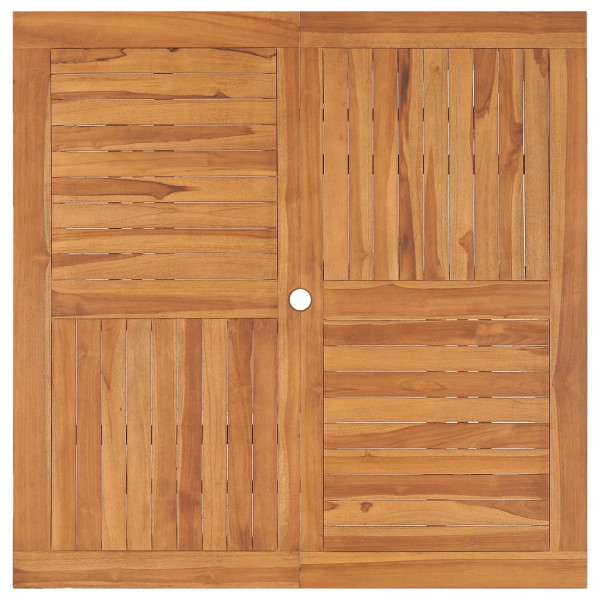 Mesa de comedor de jardín madera maciza de teca 110x110x75 cm M 4