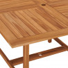 Mesa de comedor de jardín madera maciza de teca 110x110x75 cm 5