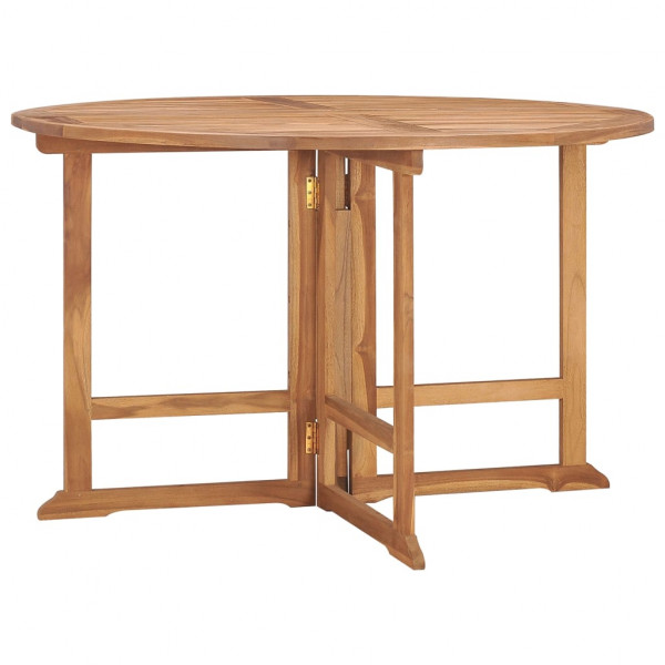 Mesa de comedor de jardín plegable teca maciza Ø110x75 cm D