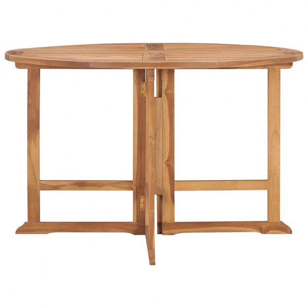 Mesa de comedor de jardín plegable teca maciza Ø110x75 cm M 3