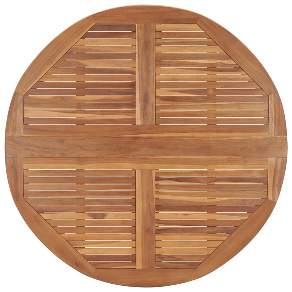 Mesa de jantar para jardim dobrável Ø110x75 cm teca maciça M 4