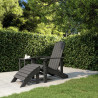 Silla de jardín Adirondack con reposapiés HDPE antracita 1