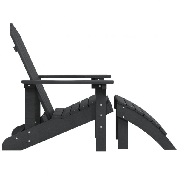 Silla de jardín Adirondack con reposapiés HDPE antracita M 4