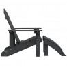 Silla de jardín Adirondack con reposapiés HDPE antracita 4