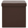 Taburete con almacenaje plegable marrón PVC 3