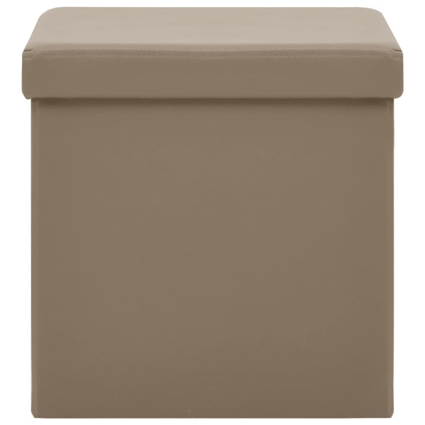 Taburete con almacenaje plegable capuchino PVC M 3