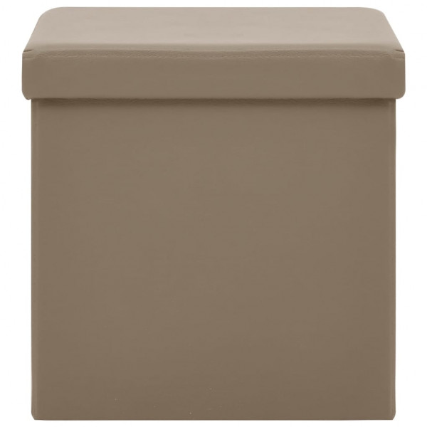 Taburetes de almacenaje plegables 2 uds capuchino PVC M 4