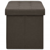 Banco de almacenamiento plegable lino sintético marrón oscuro 4