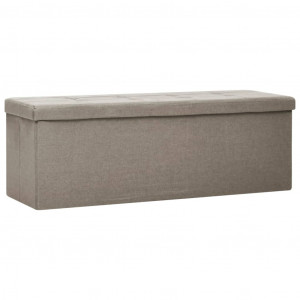 Banco de almacenamiento plegable lino sintético gris taupe H