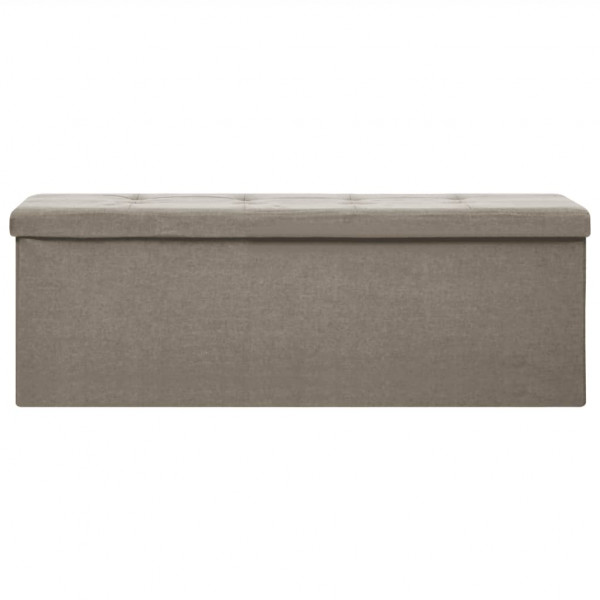 Banco de almacenamiento plegable lino sintético gris taupe M 3