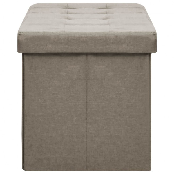 Banco de almacenamiento plegable lino sintético gris taupe M 4