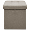 Banco de almacenamiento plegable lino sintético gris taupe 4