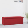 Banco con almacenaje plegable rojo vino tinto PVC 1