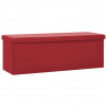 Banco con almacenaje plegable rojo vino tinto PVC 2
