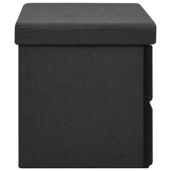 Banco de arrumação dobrável 76x38x38 cm linho falso preto M 4