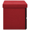 Banco almacenaje plegable lino sintético rojo tinto 76x38x38 cm 4