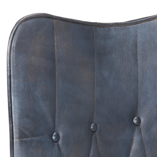 Sillón orejero de cuero auténtico gris canela M 5