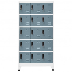 Taquilla de acero gris claro y gris oscuro 90x40x180 cm H