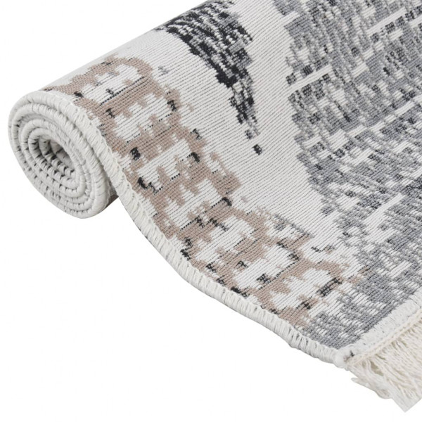 Alfombra de algodón negra y gris 120x180 cm M 5