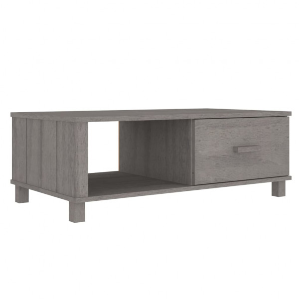 Mesa de centro HAMAR madera maciza pino gris claro 100x55x35 cm M 2