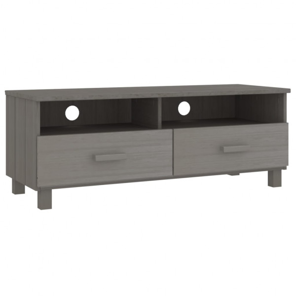 Mueble de TV HAMAR madera maciza pino gris claro 106x40x40 cm M 2