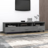 Mueble de TV HAMAR madera maciza pino gris oscuro 158x40x40 cm 4