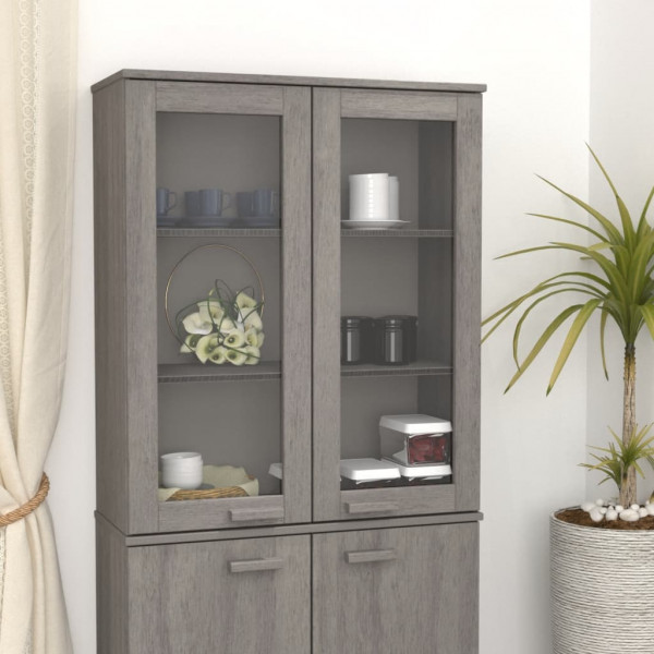 Aparador superior HAMAR pino macizo gris claro 85x35x100 cm D