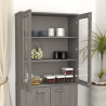 Aparador superior HAMAR pino macizo gris claro 85x35x100 cm 3