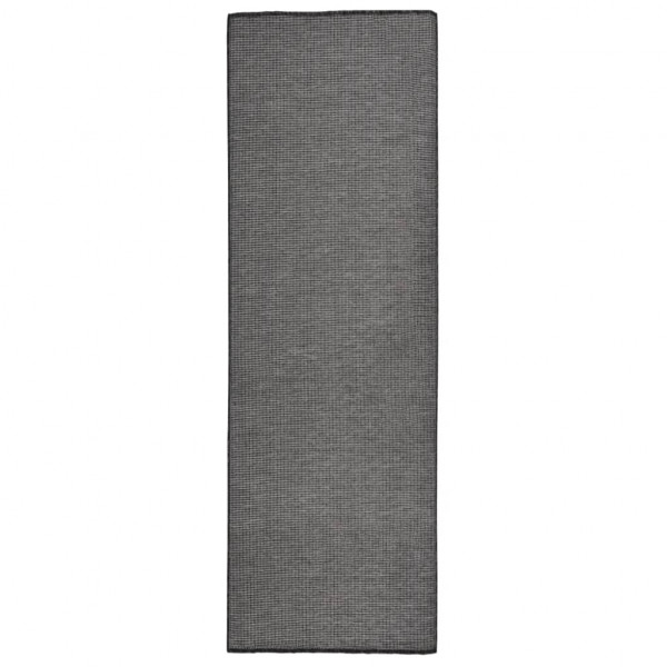 Alfombra de exterior de tejido plano gris 80x250 cm D