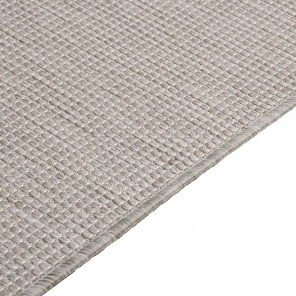 Alfombra de exterior de tejido plano gris taupe 100x200 cm M 3