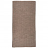 Tapete de tecido plano para exterior 100x200 cm castanho 1