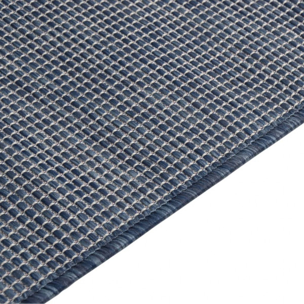 Alfombra de exterior de tejido plano azul 80x250 cm M 4