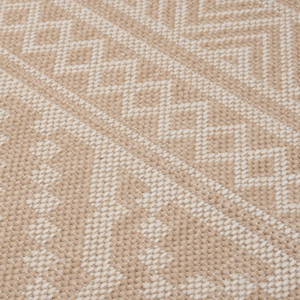 Alfombra de exterior de tejido plano rayas marrones 100x200 cm M 4