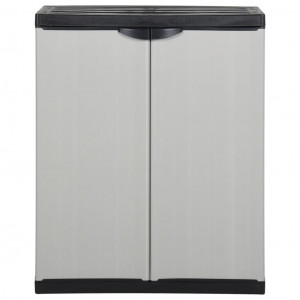 Armário arrumação jardim c/ 1 prateleira 68x40x85cm cinza/preto H