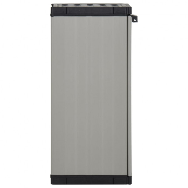 Armario de jardín con 1 estante gris y negro 35x40x85 cm M 4