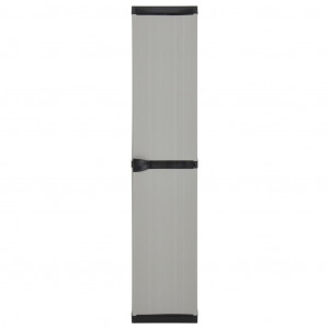 Armário arrumação jardim 3 prateleiras 34x40x168cm cinza/preto H