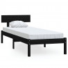 Estrutura cama pequena solteiro 75x190 cm madeira maciça preto 2
