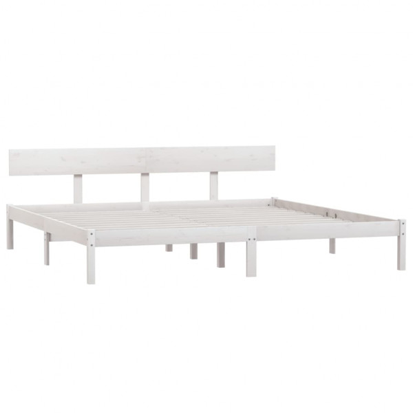 Estrutura de cama super king 180x200 cm pinho maciço branco M 3