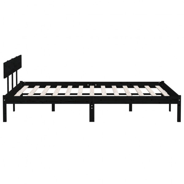 Estrutura de cama super king 180x200 cm pinho maciço preto M 5