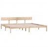 Estructura de cama madera maciza de pino 200x200 cm 3