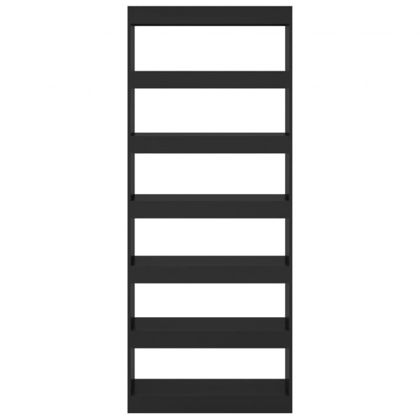 Estantería/divisor madera de ingeniería negro 80x30x198 cm M 5