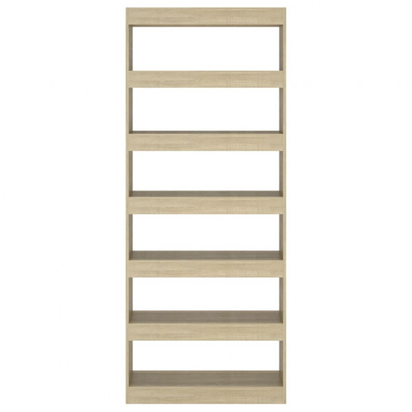 Estantería/divisor madera ingeniería roble Sonoma 80x30x198 cm M 5