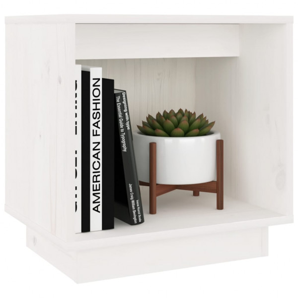 Mesa de cabeceira 40x30x40 cm madeira de pinho maciça branco M 3