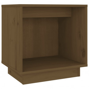 Mesita de noche de madera maciza de pino marrón miel 40x30x40cm H