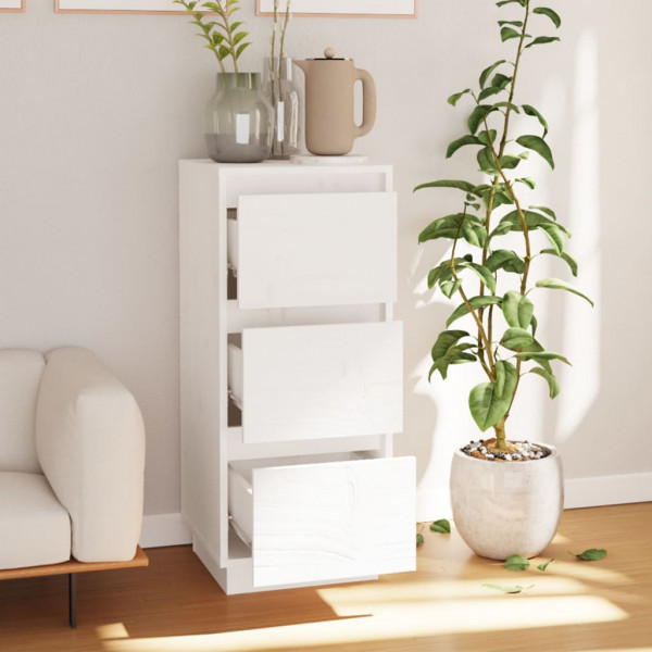 Aparador de madera maciza de pino blanco 32x34x75 cm M 3