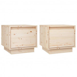 Mesitas de noche 2 uds madera maciza de pino 35x34x32 cm H